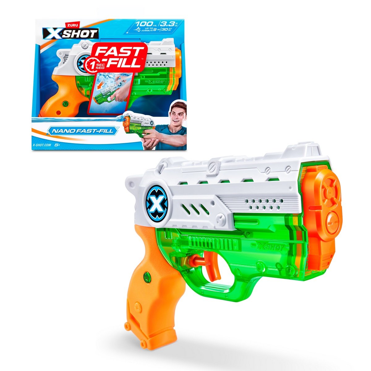 Lanza Agua Nano De 100Ml Con Sistema De Llenado Rapido Fast Fill X-Shot